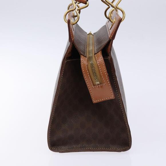 CELINE Macadam Canvas Hand Bag Pvc Leather Brown Gold - Picture 5 of 12